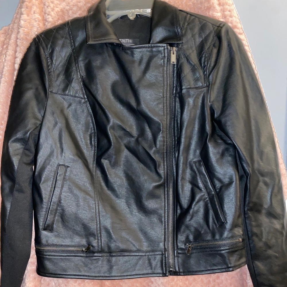 Faith Over Fear Faux Leather Jacket